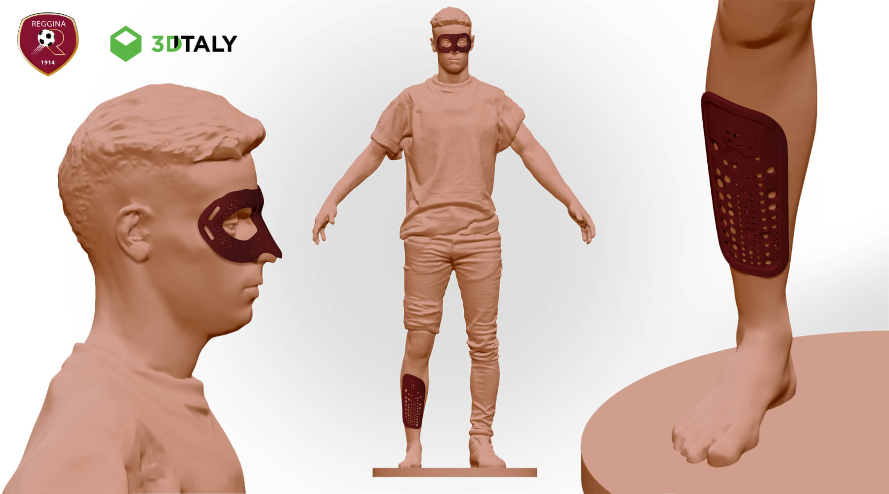 为足球运动员设计贴合的3D打印护具